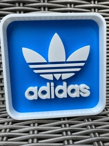 adidas Originals Logo Man Cave Sign Shelf Desk Office 3d Printed blue white - Picture 1 of 2