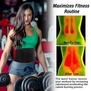 Waist Trimmer Unisex Weight Loss Sauna Trainer Wrap Belt Sweat Stomach Shaper - Picture 1 of 13