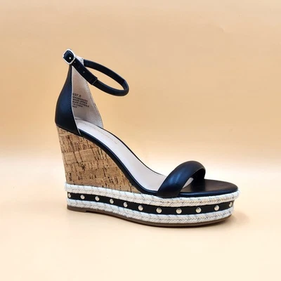 Sandalias BCBGeneration Mujer Negras Narida Correa al Tobillo Cuña Plataforma Talla US 7 Foto 1 de 4