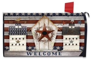 "Rustic American Birdhouse" Magnetic Standard Mailbox Cover 6 1/2" x 19" - Picture 1 of 2