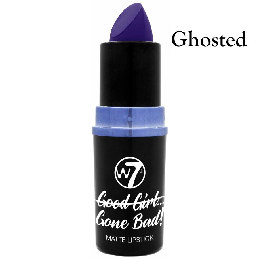 2 x W7 Good Girl... Gone Bad! Matte PURPLE Lipstick - Ghosted - Image 1 of 3