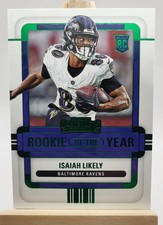 2022 Contenders Rookie Of The Year ROY-ILI RC Emerald Isaiah Likely Ravens 🐦‍⬛