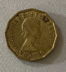 1964 Großbritannien Großbritannien 3 Pence Thruppence Thrupenny Queen Elizabeth II Münze (64f) - Bild 1 von 2