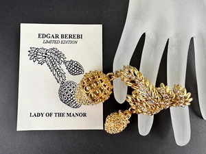 Edgar Berebi Signed Limited Edtn Enameled Rhinestones Lady of The Manor Brooch - Picture 1 of 11