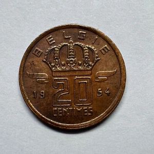 1954 Belgium 20 Centimes - Beautiful Coin - #B-033 - Picture 1 of 2