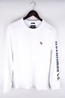 Abercrombie & Fitch Men T-Shirt Long Sleeves Casual White Cotton Blend size XS