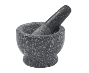 Davis & Waddell Traditional Granite Mini Mortar & Pestle Grey 9x9x6.5cm - Picture 1 of 3
