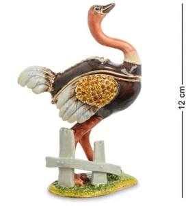 New Lefard Metal Jewelry Box NOBILITI OSTRICH Statue Figurine 5" MADE IN UKRAIN - Picture 1 of 3