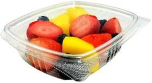 Koda Cup 8 oz. RPET Clear Hinged Food Storage Containers | 200/Case - Picture 1 of 4