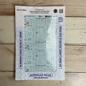 Decalcomania MicroScale, #AC72-0051, F-4 PHANTOM II, VERSIONI ASSORTITE GRIGIO DATI COMUNI - Foto 1 di 2