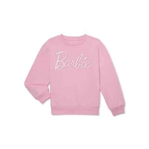 Barbie Sudadera Niñas Talla 6-6X Rosa Logo Gráfico Vellón Cuello Redondo Manga Larga - Imagen 1 de 3