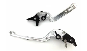 Pair of Silver Foldable Flip Up CNC Brake Clutch AVDB levers HONDA VTX 1300 1800 - Picture 1 of 9