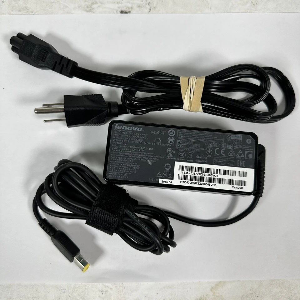 OEM 20V 3.25A 65W ADLX65NLC3A 36200607 For Lenovo ThinkPad T440s T440 AC Adapter - Image 1 of 4