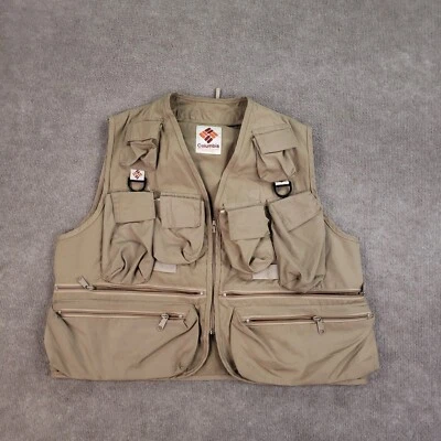 Chaleco de Colección Columbia Sportswear Para Hombre Marrón Medio Pesca Caza Bolsillos con Cremallera Foto 1 de 4
