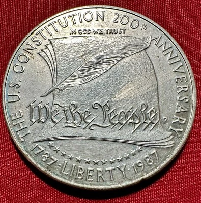 1987 P US Constitution 200th Anniversary We the People $1 Dollar .900 SILVER - Image 1 of 2