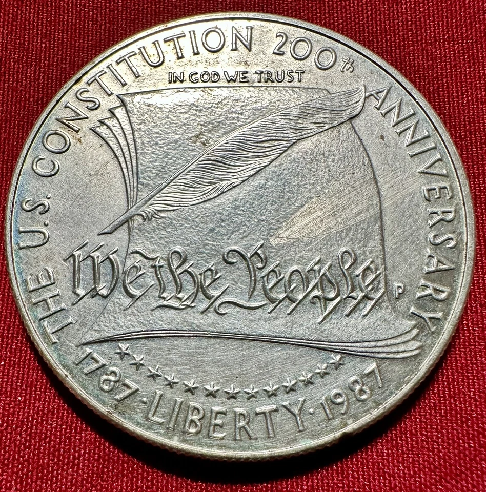1987 P US Constitution 200th Anniversary We the People $1 Dollar .900 SILVER - Image 1 of 2