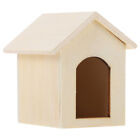  White Wood Mini House Micro Scene Figurines Puppy Kennel Model