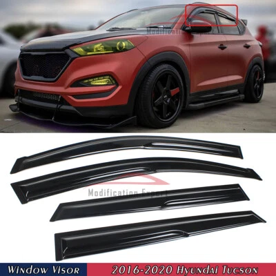 Para Hyundai Tucson 2016-2021 Estilo Mugen Viseras de Ventana Protectores de Lluvia Deflectores Foto 1 de 4