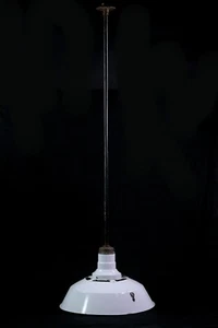 20.5 in. Industrial White Enameled Steel Factory Pendant Light - Picture 1 of 9