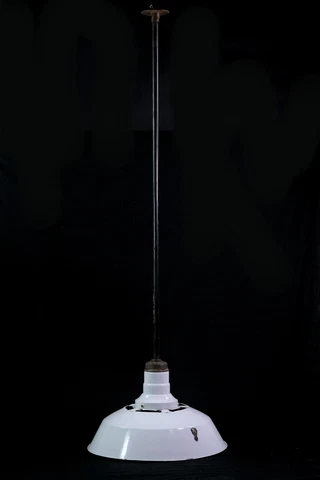 20.5 in. Industrial White Enameled Steel Factory Pendant Light Cover