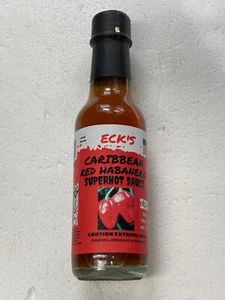 ECK’S CARIBBEAN RED HABANERO Super Hot Pepper Sauce 5 oz Bottle Monongahela PA - Picture 1 of 2