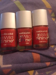 3 esmaltes de uñas nuevos Wet n Wild Shine sombra cereza escarcha - Imagen 1 de 2