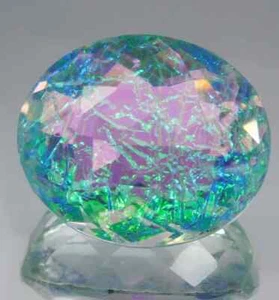 Large Monarch Fire Opal Doublet 72.10 Ct. Oval Cut Loose Gemstone Gift for Women - Picture 1 of 11