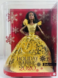 2020 Holiday Barbie, GHT55, African American, NRFB, Model Muse, Gold Dress NIB - Picture 1 of 4