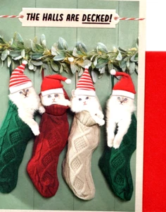 Divertente Buon Natale Gatti Gatto In Calza Calze Punzone Biglietto Auguri - Foto 1 di 3