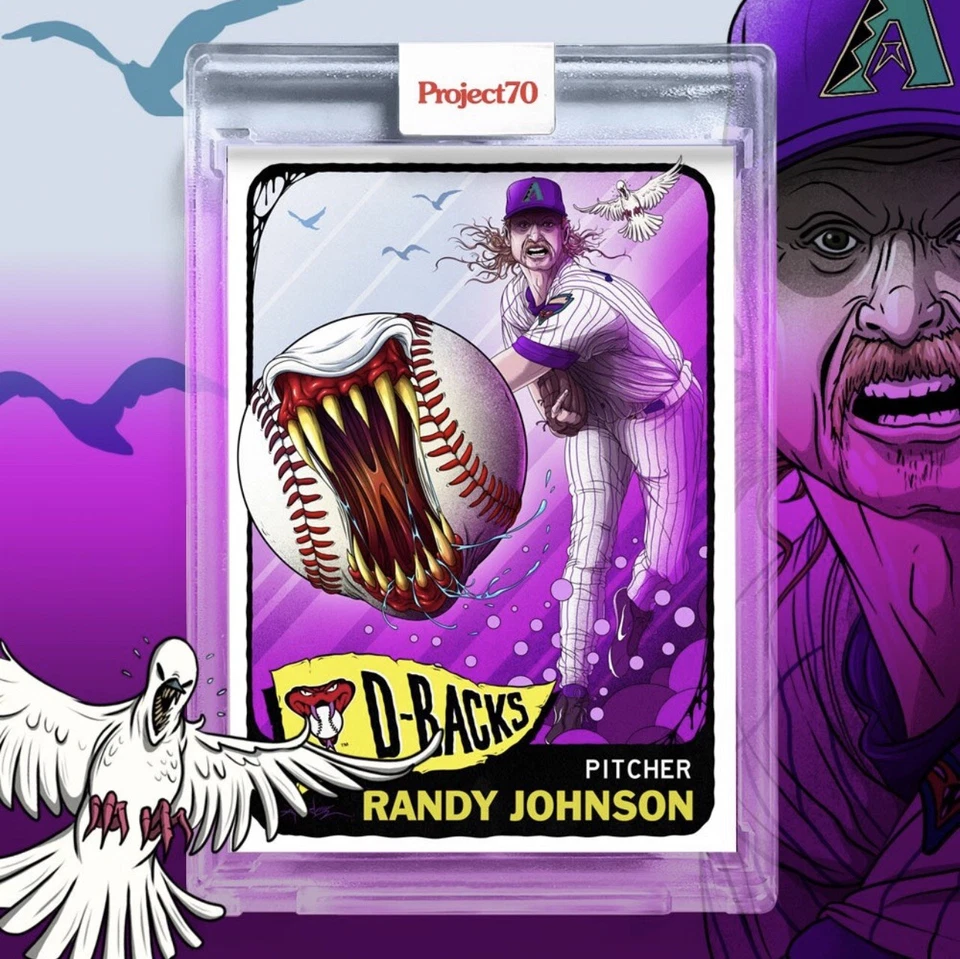 Randy Johnson SP /9292 by Alex Pardee 2021 Topps Project 70 Card #214 D-Backs ☆ - Image 1 of 4