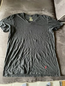 Polo schwarzes T-Shirt mit V-Ausschnitt Größe Erwachsene Medium - Bild 1 von 4