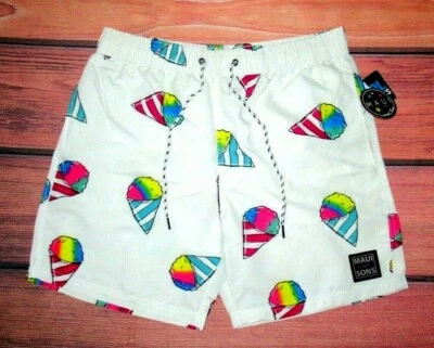 SHORTS DE NATAÇÃO MASCULINO MAUI AND SONS SLUSHEE FORRADO COM CORDÃO BRANCO TAMANHO XL - Imagem 1 de 3