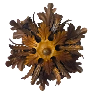 BANCI Mid Century Murano Ceiling Wall Light Gilded Tole Chandelier BAGUES Style* - Picture 1 of 9
