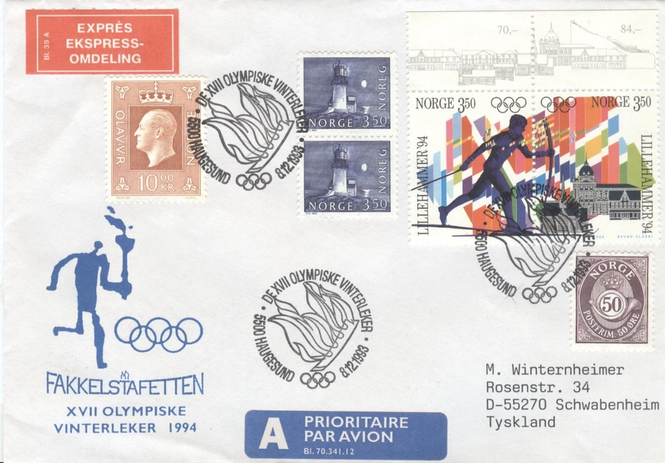Norway Olympic Games Lillehammer 1994 Torchrelay Haugesund 8.12.1993 - Image 1 of 1