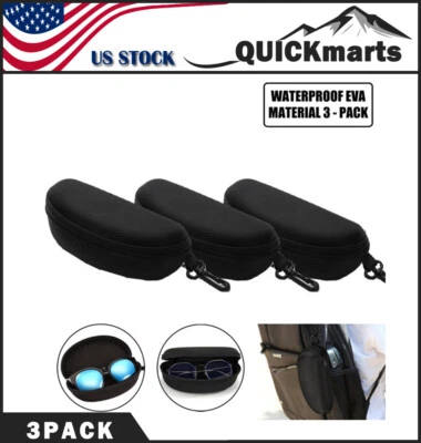 Paquete de 3 gafas estuche caja gafas de sol protector cremallera dura clip para cinturón portátil  Foto 1 de 4