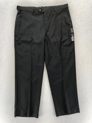 Pantalones de vestir Croft & Barrow cómodos para hombre 40x30 clásicos negros frente plano recto Foto 1 de 4