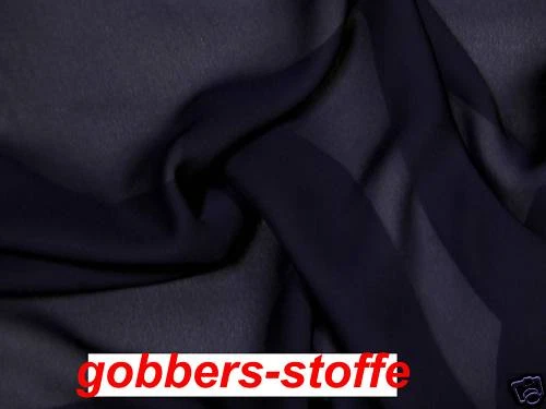 MARKENLOS Georgette-Crepe-Chiffon-Deko-Stoff-Stoffe-marine