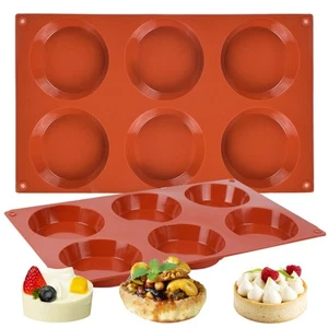 2 Pack Silicone Muffin Top Pans for Baking/Non-Stick 3 inch 6-Cavity Round Si... - Picture 1 of 7