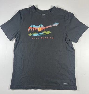 Camiseta Life Is Good Crusher Lite Para Hombre S Negra Tocar Exterior Guitarra Algodón Foto 1 de 4