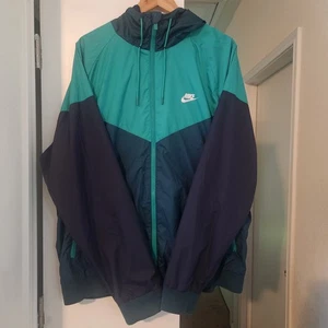 VINTAGE Nike Windrunner 727324-375 grün blau Full Zip Kapuzenjacke Herren 2XL - Bild 1 von 9