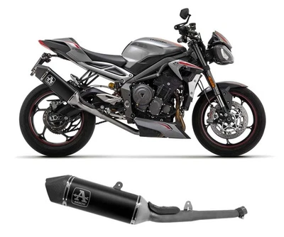 Silenciador de escape Arrow Veloce aluminio negro TRIUMPH STREET TRIPLE 765 2020 2024 Foto 1 de 4