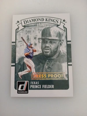 2016 Panini Donruss - Diamond Kings Prince Fielder #28 Press Proof Gold /99 - Image 1 of 3