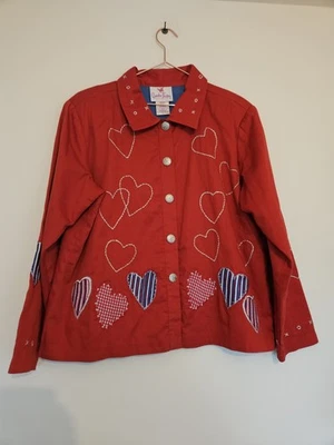 Quacker Factory. Love Heart Blazer. Size Large. Vintage. Unique. Embroidered - Image 1 of 4