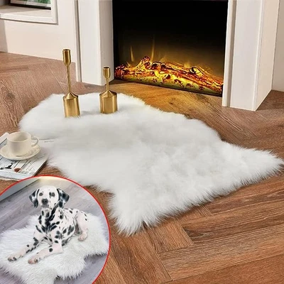 Faux Lammfell Schaffell Teppich Lammfellimitat Teppich Bettvorleger Sofa Matte - Bild 1 von 4