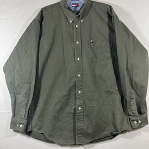 Camisa Tommy Hilfiger Abotonada Hombre Talla XXL Verde Logo - Imagen 1 de 7