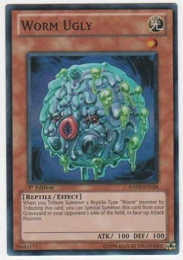 Worm Ugly - HA03-EN024 - Super Rare - 1st Edition - Heavily Played - Image 1 of 1