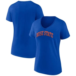 Women's Royal Boise State Broncos Basic Arch V-Neck T-Shirt - Picture 1 of 3