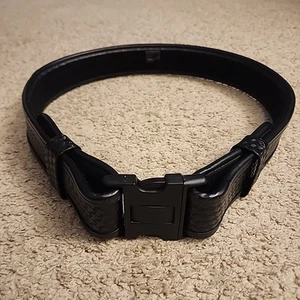 Police Trade Bianchi Accumold Elite Black Basketweave Duty Tactical Belt 40"-46" - Picture 1 of 13
