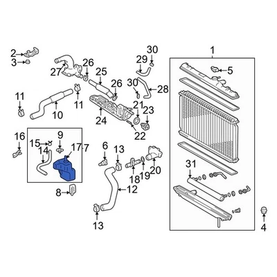 For Lexus RX300 1999-2003 Lexus 9044512078 Engine Coolant Reservoir Hose - Изображение 1 из 2