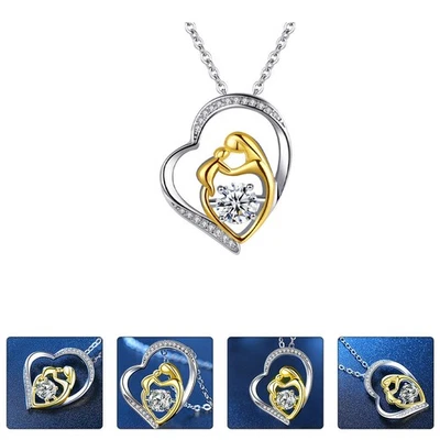  1Pc Collana con zirconi a cuore Elegante ciondolo al collo Regalo per la festa - Immagine 1 di 4